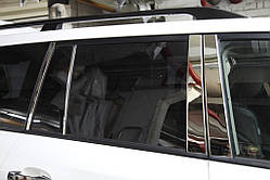 Хромовані накладки на дверні стійки Toyota Land Cruiser 200