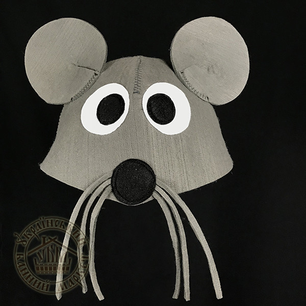 "Мышка", шапка для бани (серый фетр) - фото 1 - id-p739487341