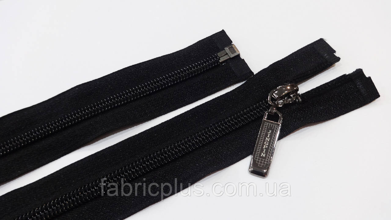 Блискавка спіральна No 7 чорна 80 см 1 бігунок