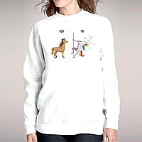 Жіночий світшот з оригінальним принтом Push IT з принтом Коні "YOU ME" XS, Білий