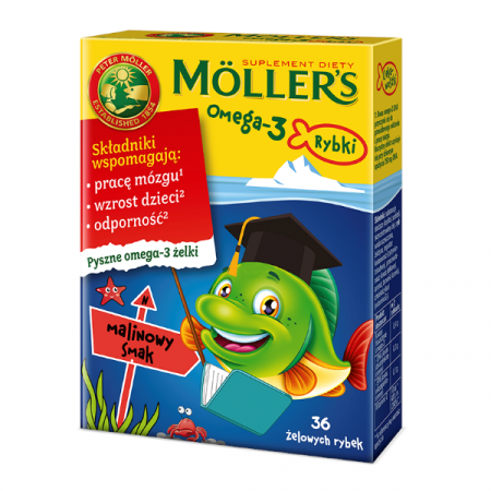 Mollers Tran Omega-3  рибки, зі смаком малини, 36 шт