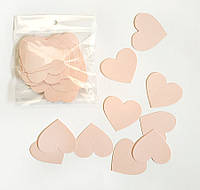 Комплект сердечек, 50 шт, размер 47*45 мм, цвет нежно-персиковый