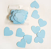 Комплект сердечек, 50 шт, размер 47*45 мм, цвет голубой