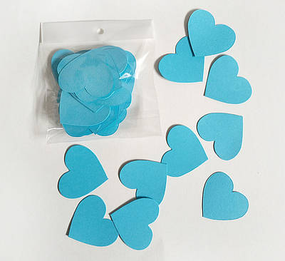 Комплект сердець, 50 шт., розмір 47*45 мм, колір бірюзовий