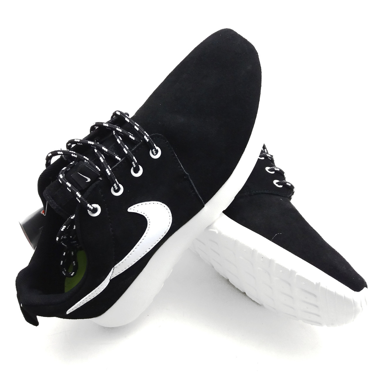 Кросівки Nike Roshe Run замшеві чорні легкі зручні підошва піна
