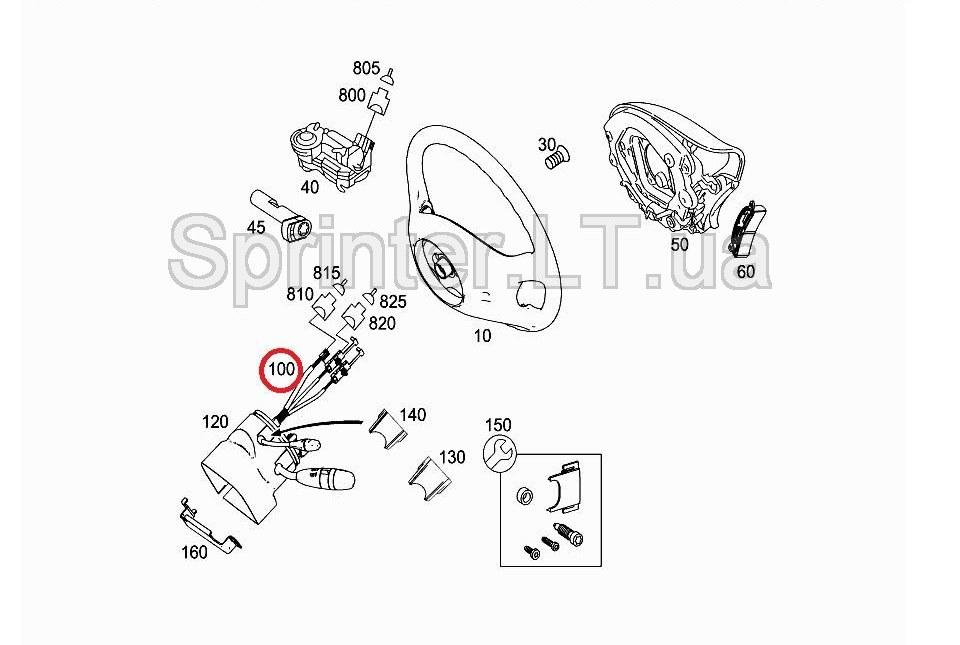Спіраль контактна (кут повороту керма) MB Sprinter 06- Mercedes A9064640318
