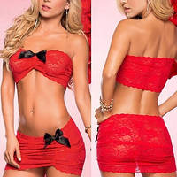 Сексуальное нижнее белье для девушек и женщин, красный кружевной эротический комплект, размер S.
