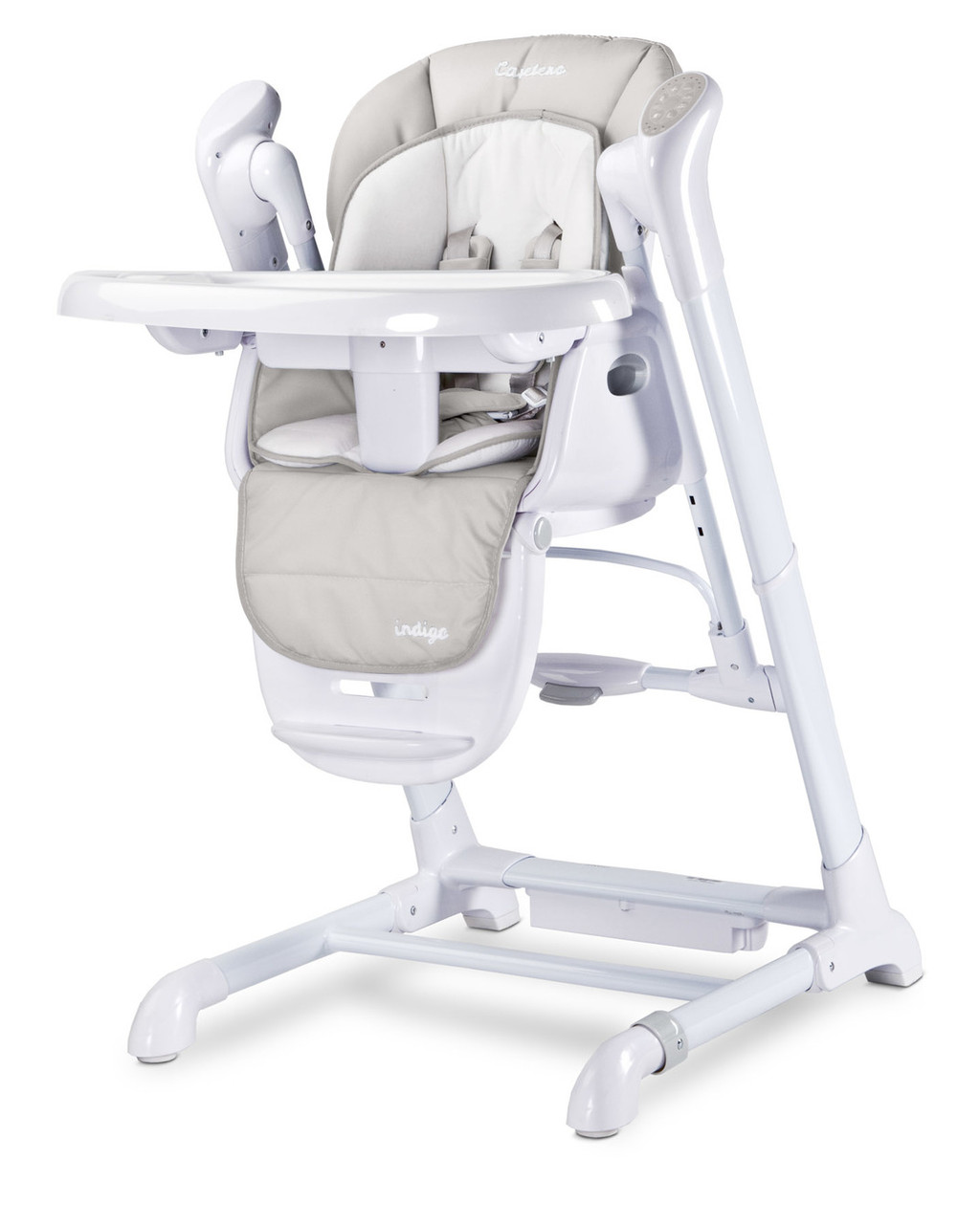 Стільчик для годування + гойдалка 2 в 1 Caretero Indigo Light Grey