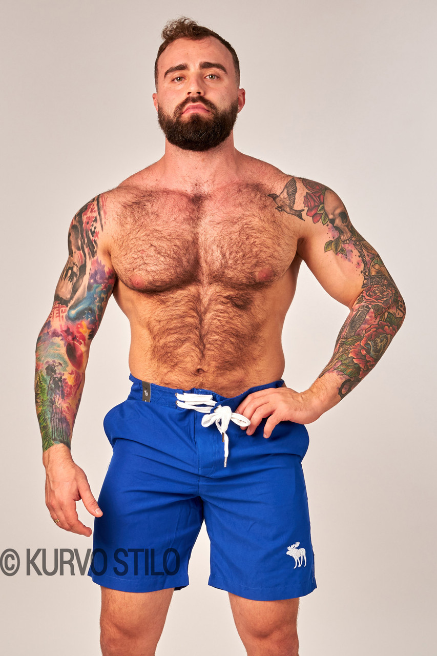 Чоловічі пляжні шорти (плавки) для купання Abercrombie & Fitch, різні розміри, колір блакитний