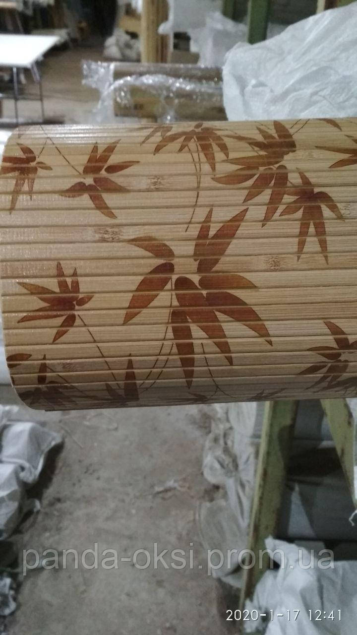 Бамбукові шпалери "Листя бамбука" коричневі, 0,9 м, ширина планки 8 мм/Бамбукові шпалері, фото 1