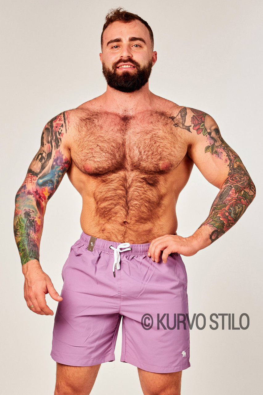 Чоловічі пляжні шорти (плавки) для купання Abercrombie & Fitch, розмір S-M, колір фіолетовий