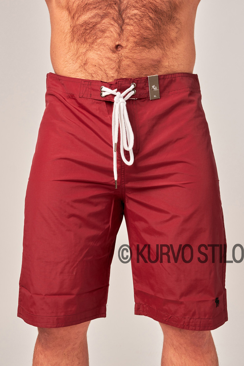 Мужские пляжные шорты (плавки) для купания Abercrombie & Fitch, разные размеры, цвет бордовый