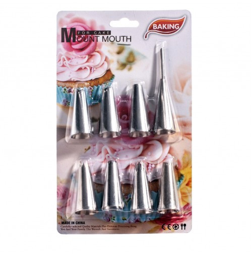 Насадка кондитерська для заповнення кремом, 7 шт. для крему + 1 шт. для еклерів, фото 1
