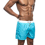 Шорти чоловічі бірюзові спортивні з підкладкою і кишенями, фото 3