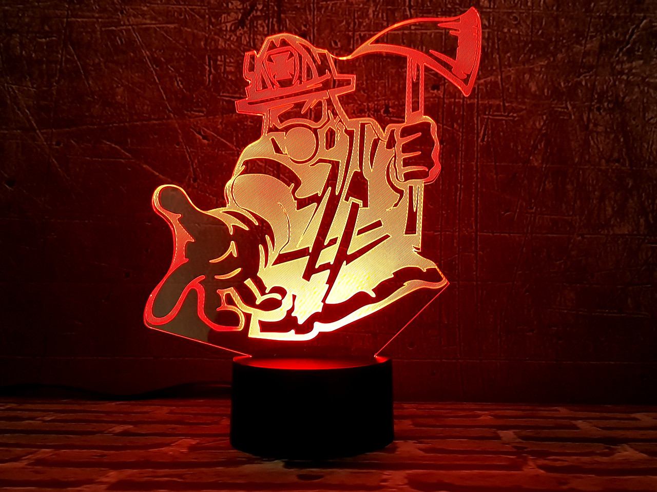 3D світильник нічник з пультом "Пожежний"  3DTOYSLAMP