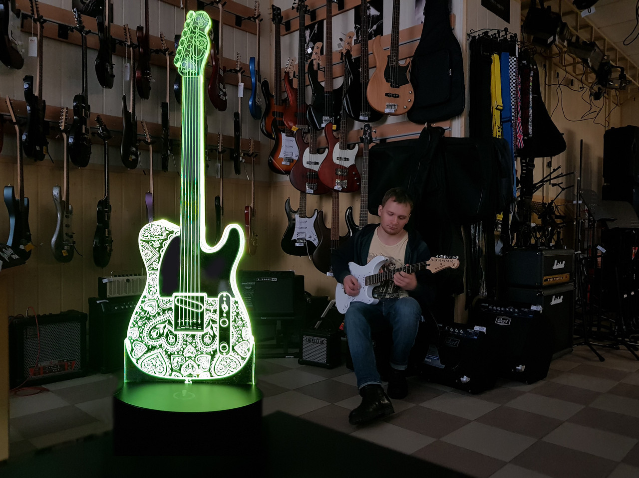 Змінна пластина для 3D світильників "Гітара 2" 3DTOYSLAMP, фото 1