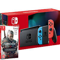 Игровая консоль Nintendo Switch Red & Blue Bundle (игра Witcher 3 Complete Edition)