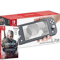 Игровая консоль Nintendo Switch Lite Grey Bundle (игра Witcher 3 Complete Edition)