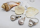 Комплект прикрас в сріблі з золотом Магія перлів, фото 3