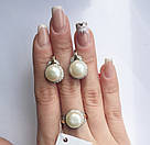 Комплект прикрас в сріблі з золотом Магія перлів, фото 4