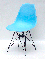 Стул Nik BK-ML голубой 50 на черных металлических ножках, дизайн Charles & Ray Eames DSR Eiffel Leg, код 9108