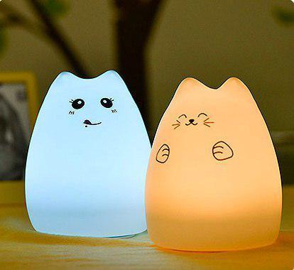 Силіконовий нічник-іграшка "Веселий котик" 7 кольорів 3DTOYSLAMP