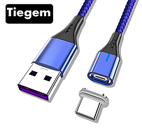 Магнітний кабель для швидкого заряджання, передачі даних USB - Type-C зарядний провід для телефону смартфона R1F