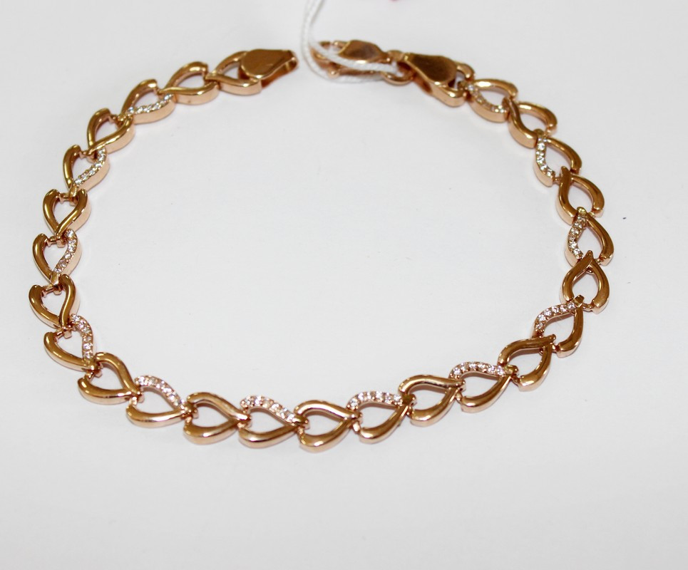 Золотий бралет Серце з цирконом, фото 1