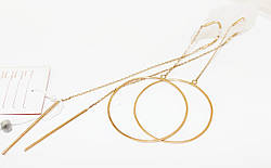 Сережки протяжки круглі Кеті золото