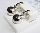 Стильні сережки кульки зі срібла жіночі "Ешлі" Модні сережки підвіски кулі срібні, фото 4