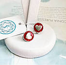 Дитячі сережки з кольоровою емаллю Heart, фото 2