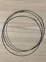 Основа жесткая тросик под колье, ожерелье, бусы с закруткой черная (145 мм)