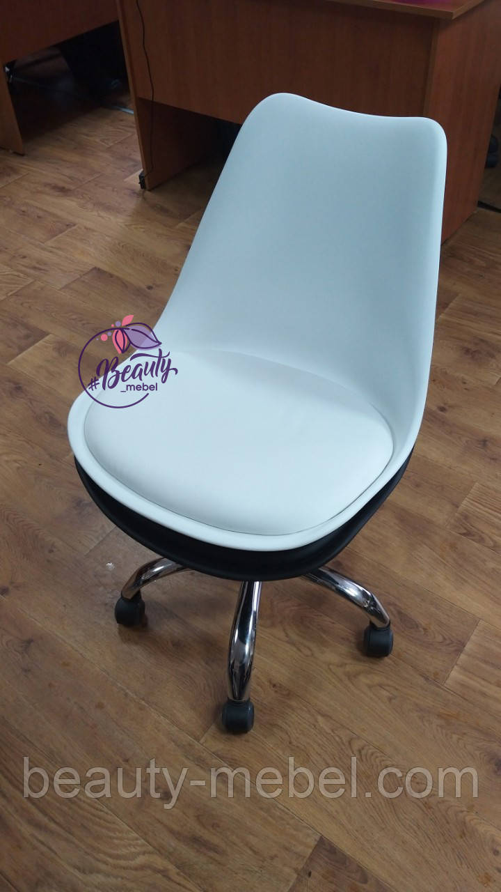 Крісло на колесах Астер, м'яка подушка, колір білий, фото 1