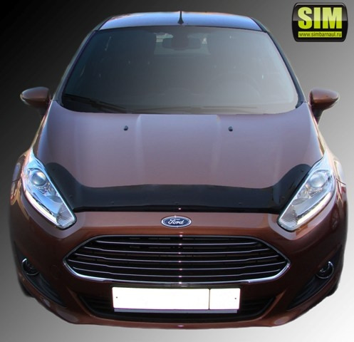 Дефлектор капота (мухобойка) FORD FIESTA 2015- (форд фиеста) - фото 1 - id-p133349944