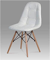 Стул PP-625 Ozzy белый экокожа на деревянных буковых ножках, дизайн Charles Eames