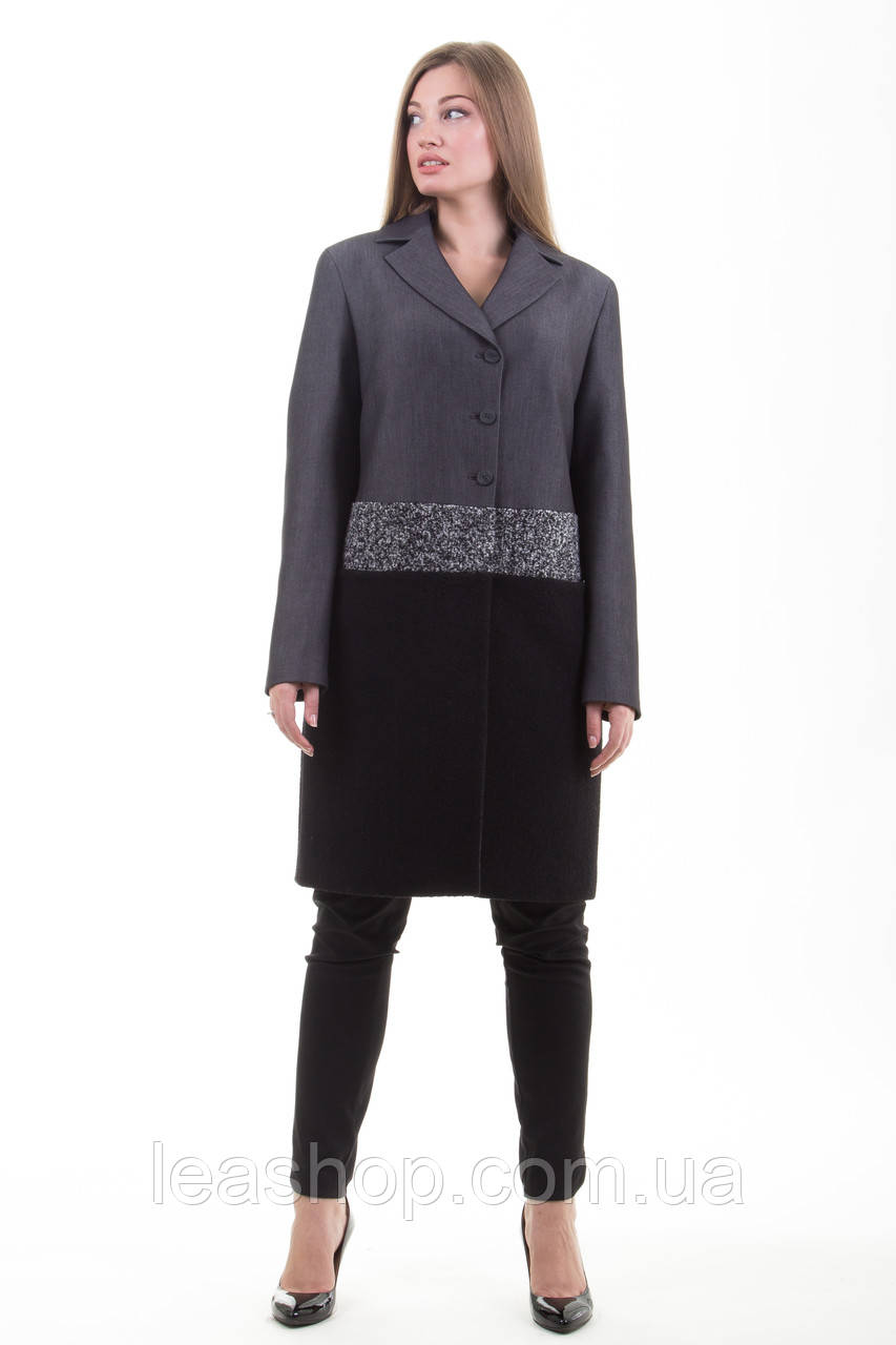 Пальто S-202 Чорний меланж, фото 1