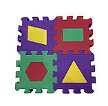 Килимок-пазл EVA , «Весела геометрія» набір 12 шт. 0,22 м2, 13,5х13,5 см, т. 8-10 мм щ. 100 кг/м3, TERMOIZOL®, фото 3