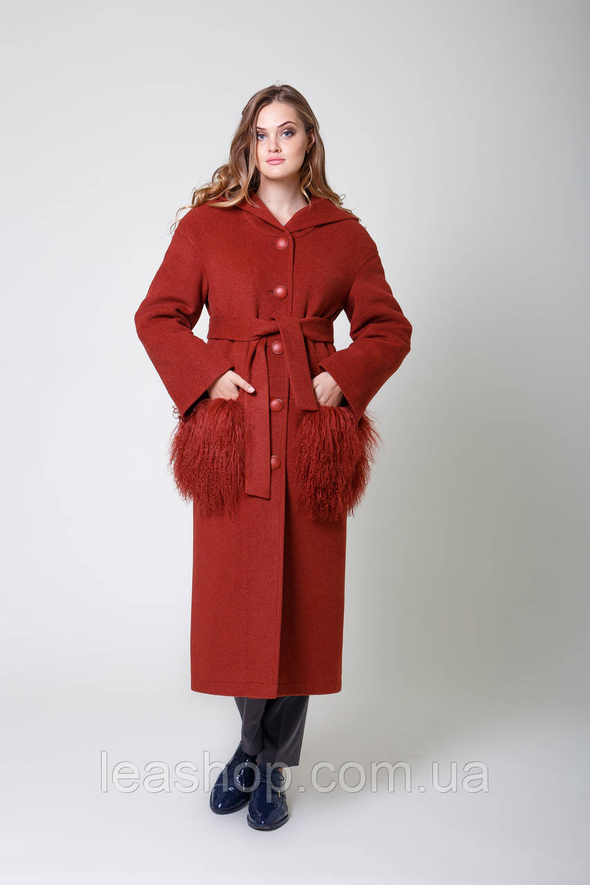 Пальто 1-115IT Червоне дерево, фото 1