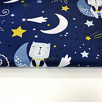 Польська бавовняна тканина "Ведмедики на зоряному небі на темно-синьому", фото 2