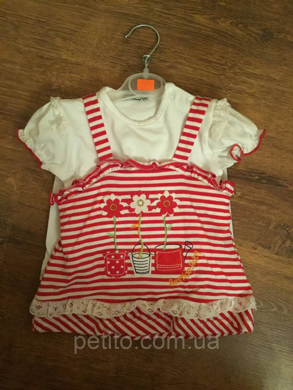 Літній костюм для дівчинки в смужку, фото 1