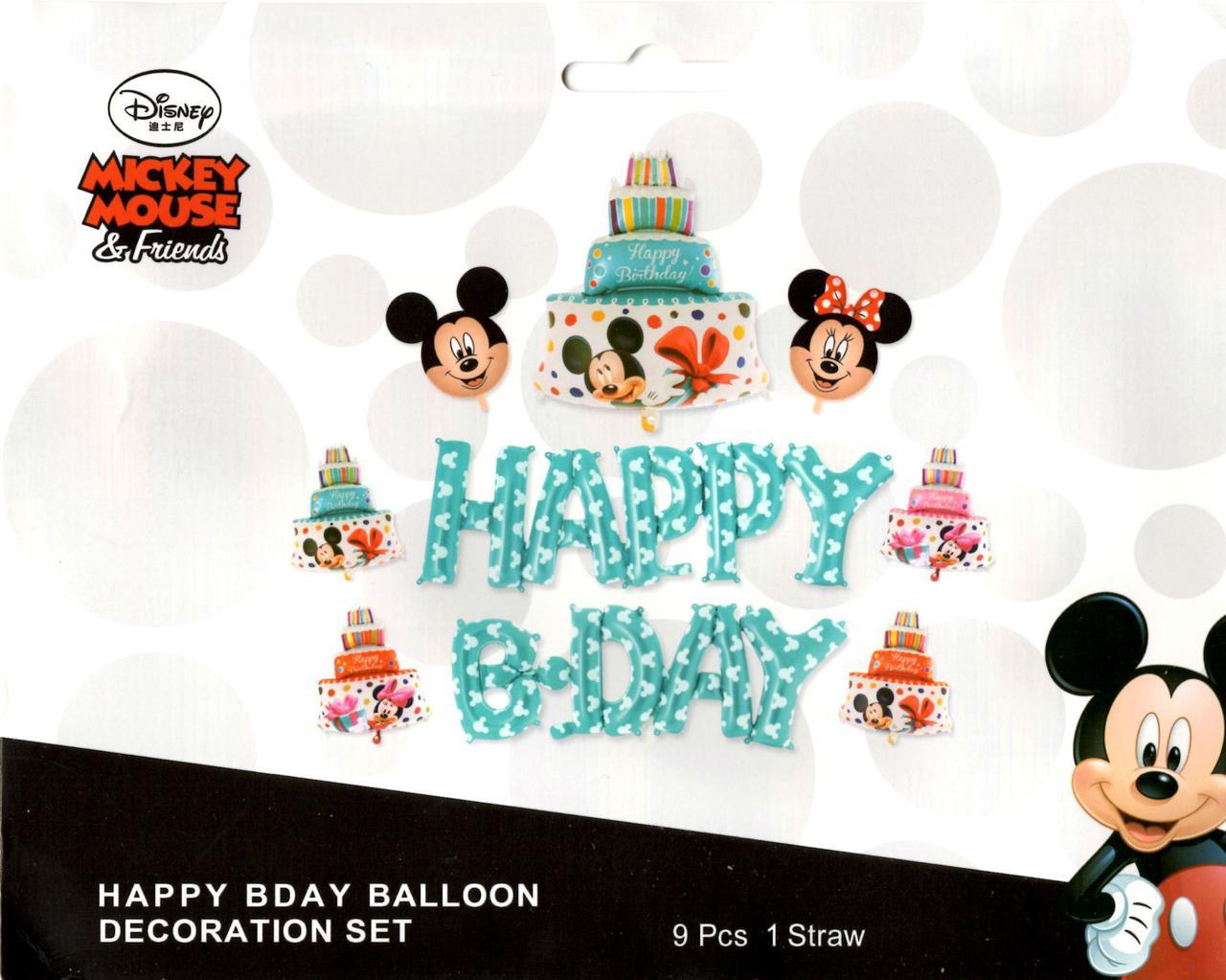 Фольговані кулі напис Happy Bday для вечірки в стилі "Мікі Маус" 1549, фото 1
