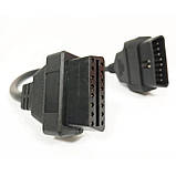 Кабель 30 см OBD2 подовжувач OBDII роз'єм 16pin, фото 5