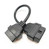 Кабель 30 см OBD2 подовжувач OBDII роз'єм 16pin, фото 4