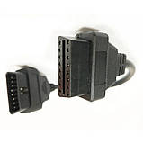 Кабель 30 см OBD2 подовжувач OBDII роз'єм 16pin, фото 3