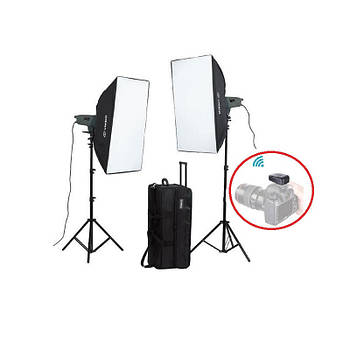 600 Вт Набір студійного світла Visico VE-300 Plus Softbox KIT