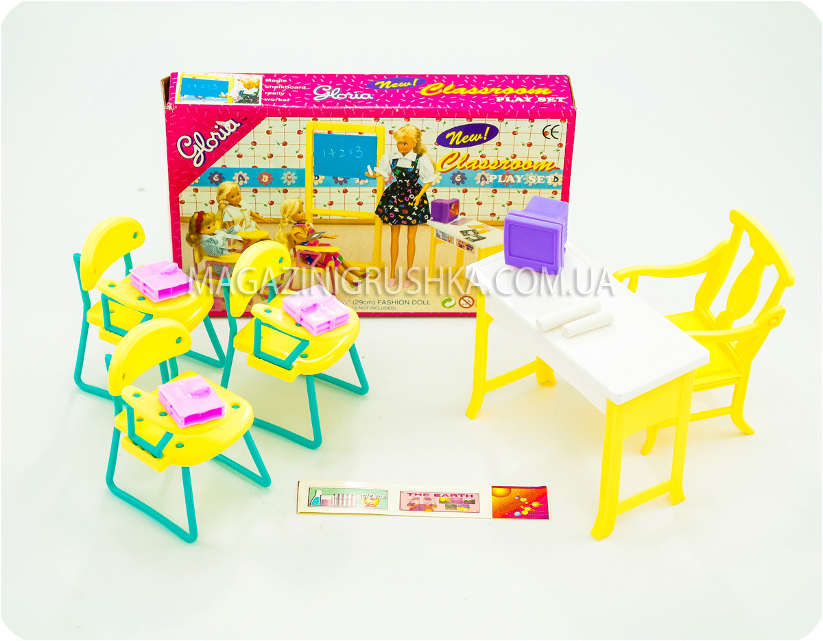 Детская игрушечная мебель Глория Gloria для кукол Барби Класс Школьная мебель 9916. Обустройте кукольный домик - фото 4 - id-p258617424