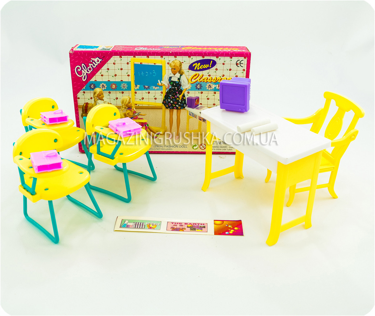 Детская игрушечная мебель Глория Gloria для кукол Барби Класс Школьная мебель 9916. Обустройте кукольный домик - фото 7 - id-p258617424
