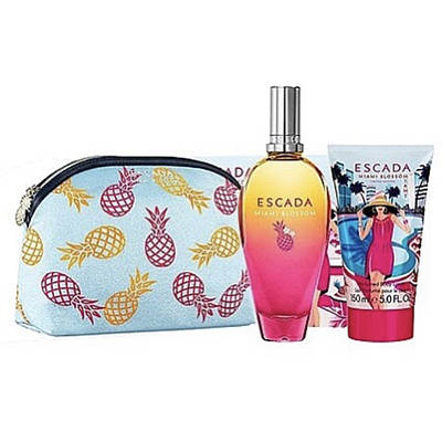 Подарунковий жіночий набір Escada Miami Blossom туалетна вода 50ml + лосьйон 50ml, фруктовий аромат