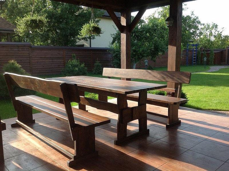 Деревянный стол 1000х800 мм из массива сосны ручной работы для кафе, дачи от производителя. Wood Table 02 - фото 5 - id-p630090741