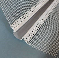 Профіль ПВХ делатаційний (деформаційний) з сіткою Е-подібний 2м ПРЯМИЙ